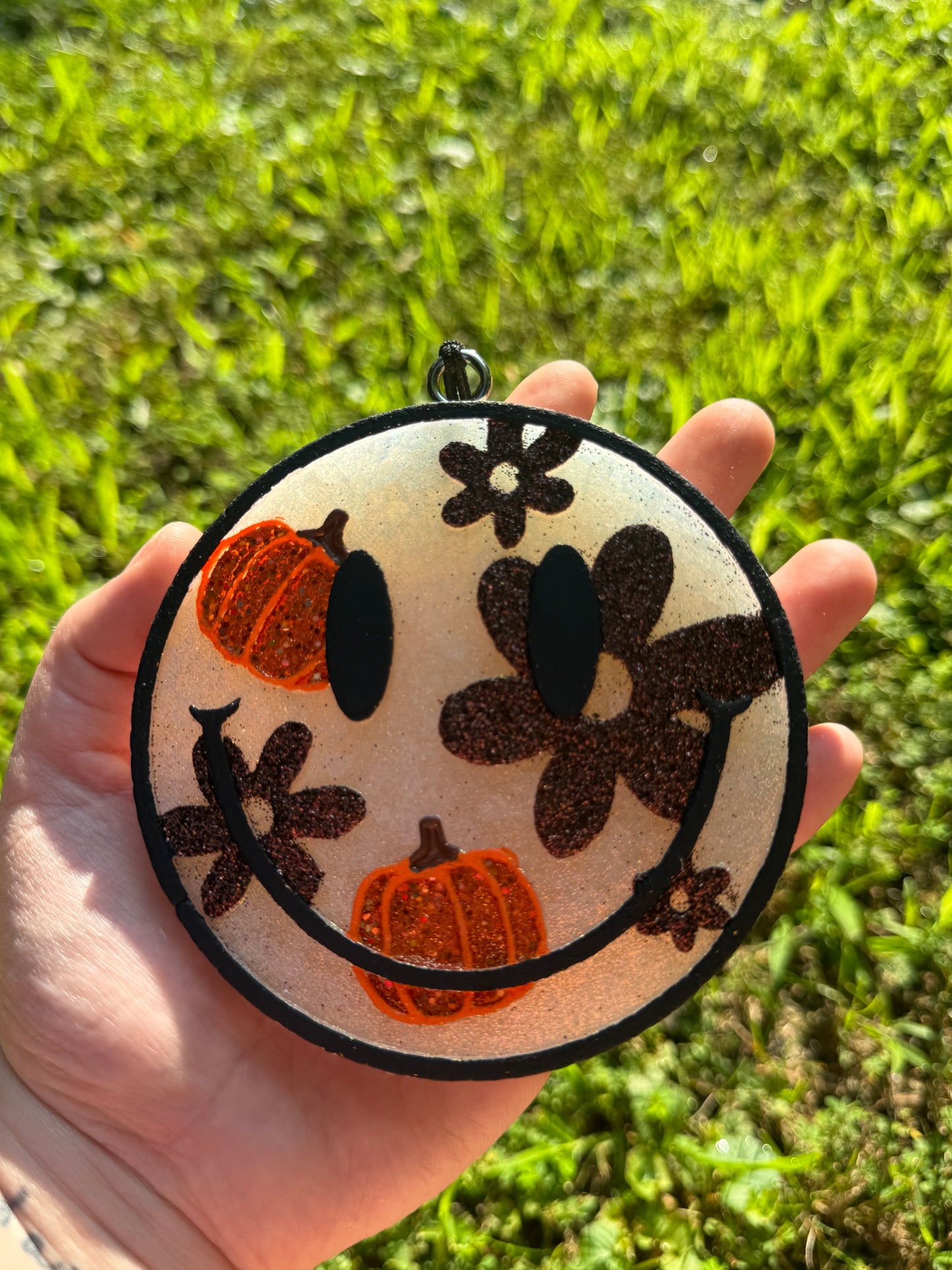 Floral Pumpkin Smiley