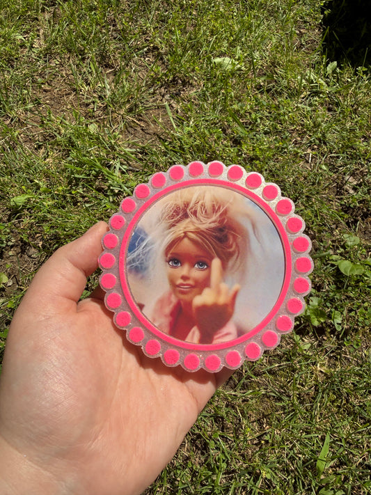 RTS Middle Finger Barbie-Pink Pineapple Sunrise