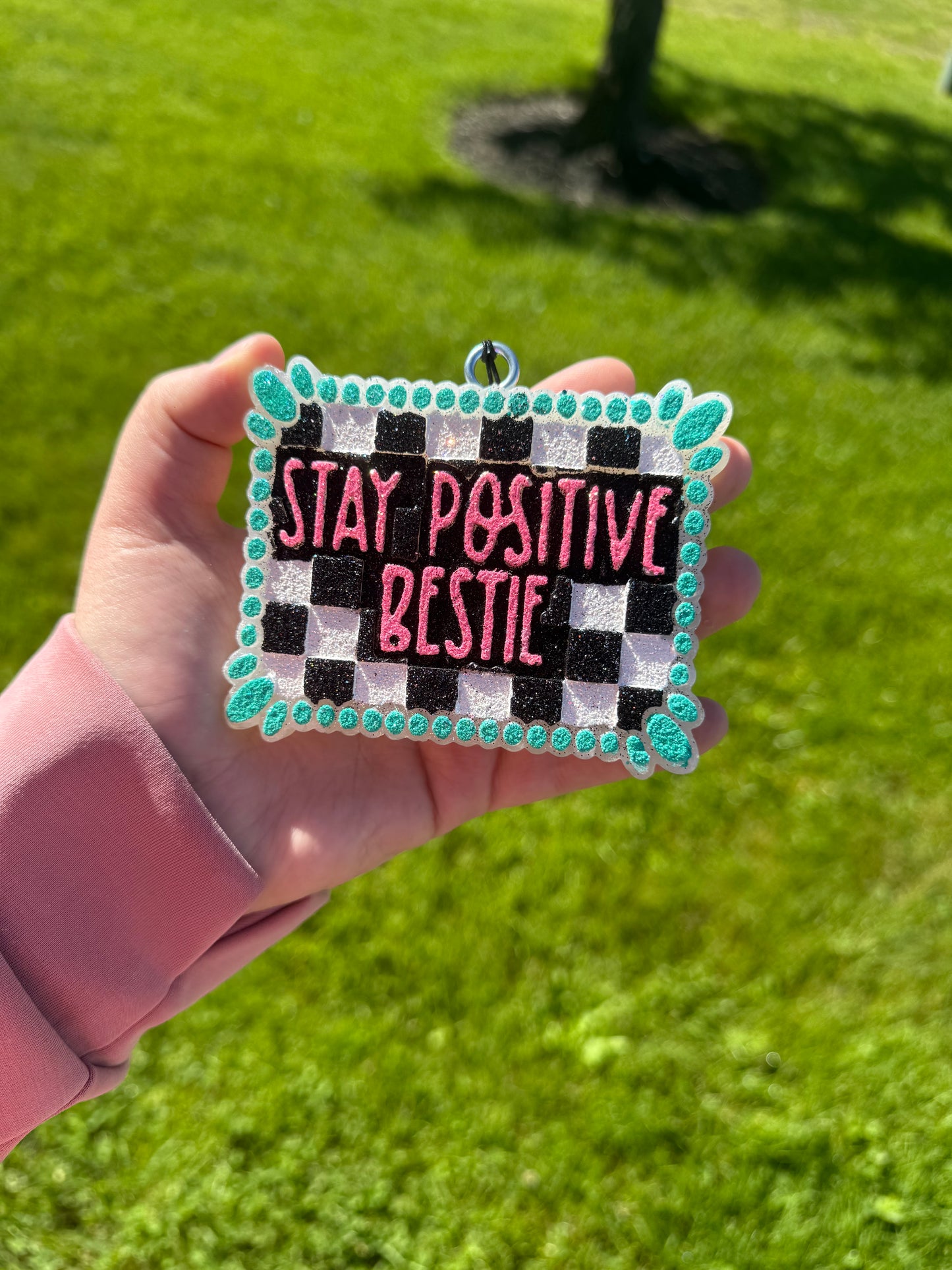 Teal Stay Positive Bestie