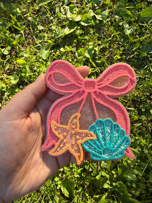 RTS Shells w Bows- Pink Pineapple Sunrise